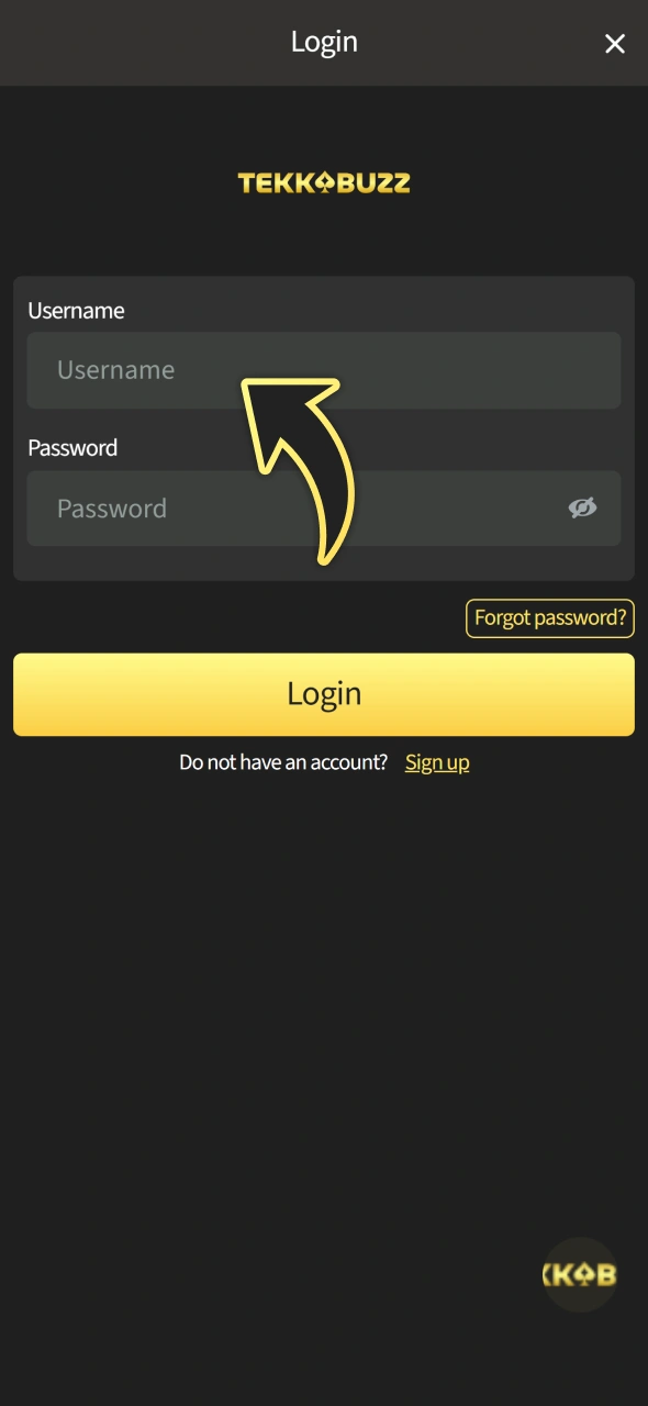 Log into your account at TekkaBuzz iOS PWA app to start betting.