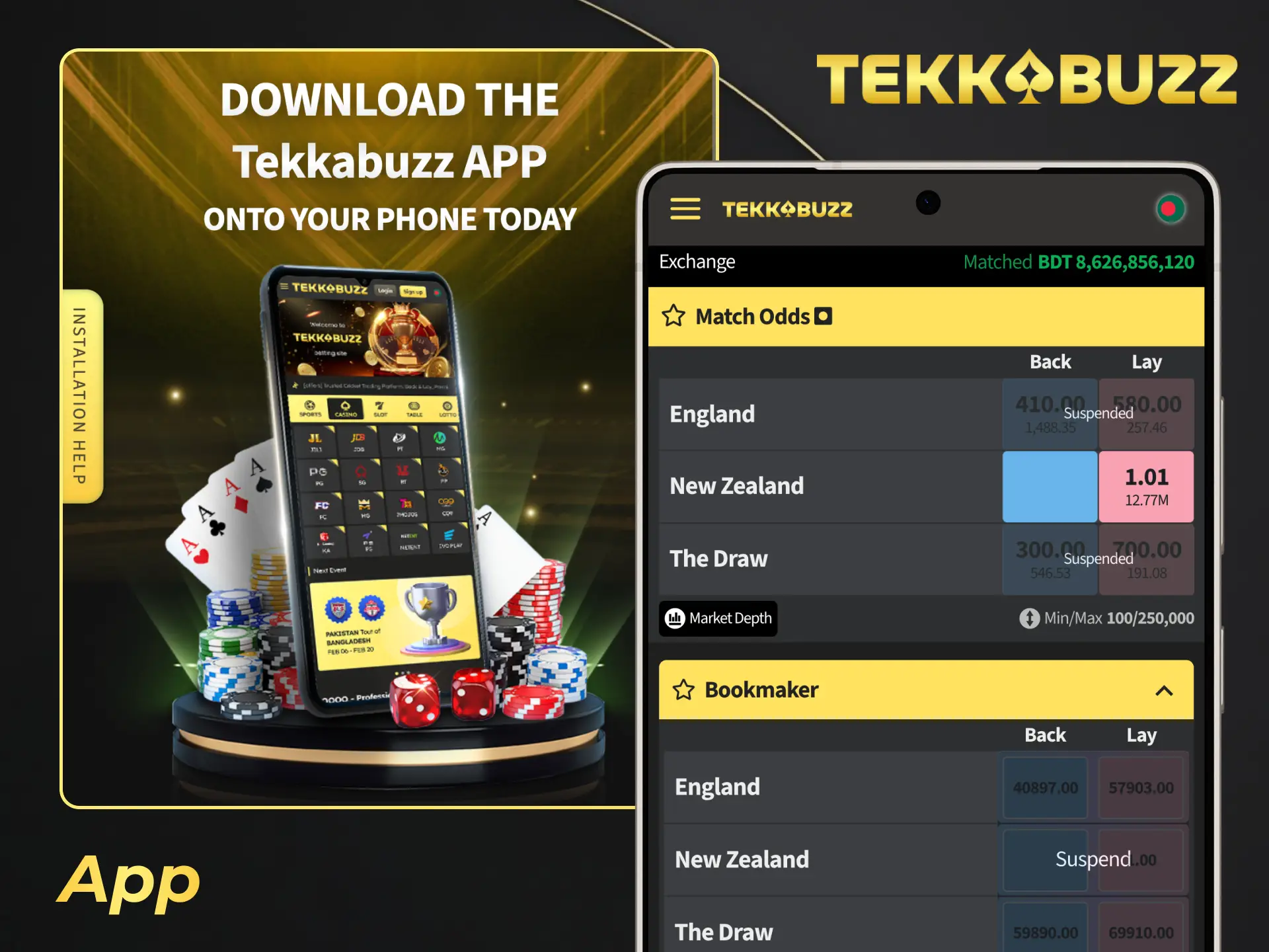 Enjoy seamless mobile cricket betting using the advanced TekkaBuzz App platform.